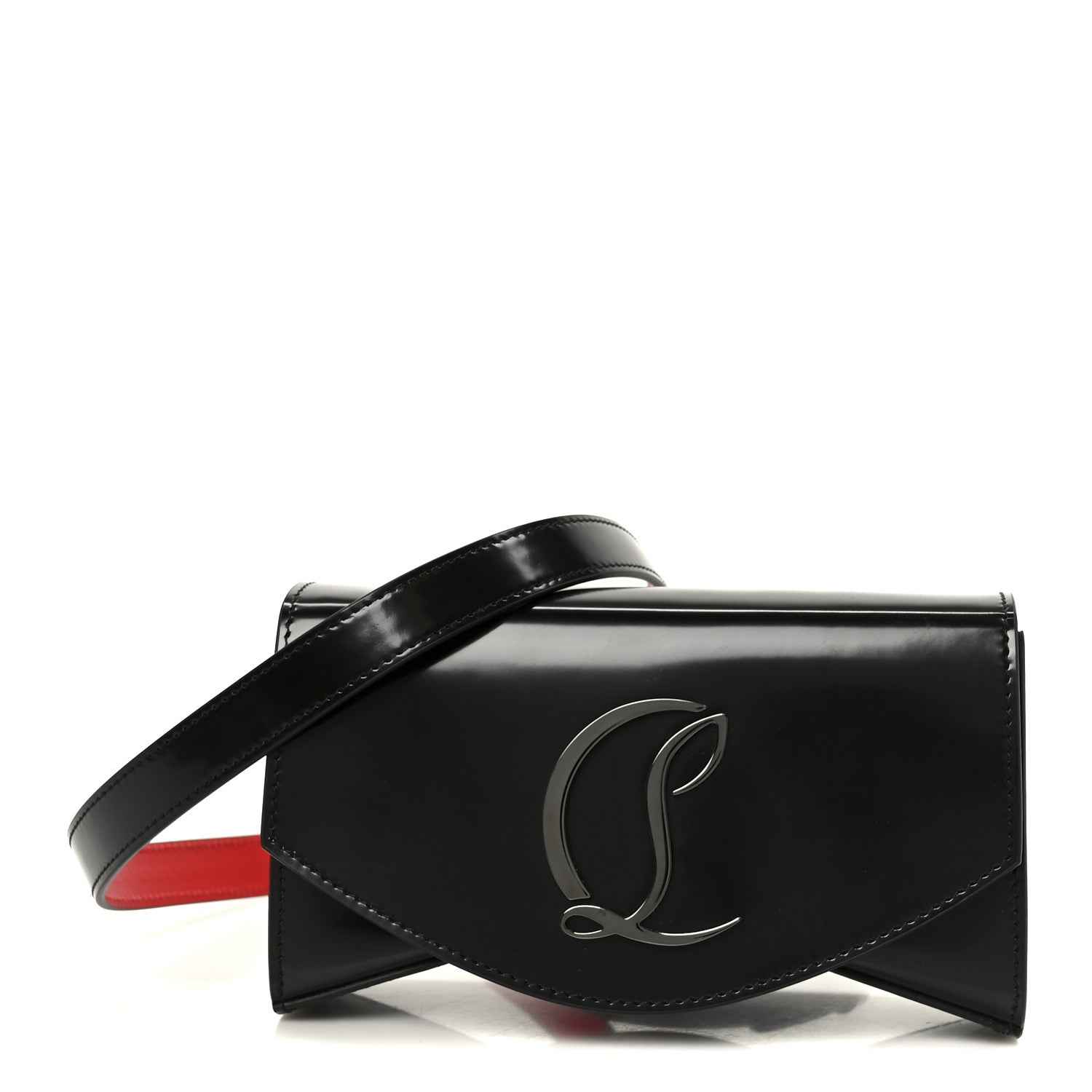 Christian Louboutin Abrasivato Calfskin Loubi54 Clutch Black Gun Metal 1 of 10