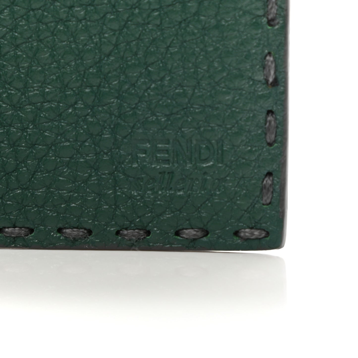 Cuoio Romano Selleria Metal Stitch Bi-Color Bi-Fold Wallet Asfalto Emerald
