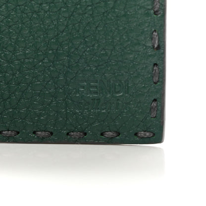 Fendi Cuoio Romano Selleria Metal Stitch Bi-Color Bi-Fold Wallet Asfalto Emerald 6 of 7