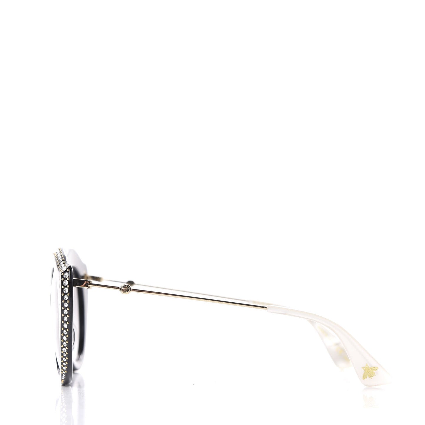 Metal Crystal Cat Eye Sunglasses GG0214S Sunglasses Black