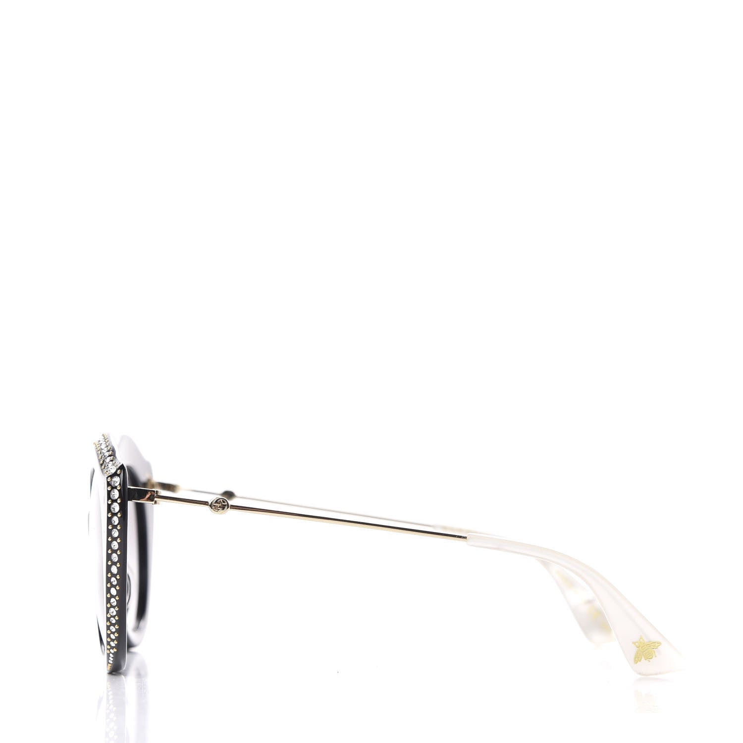 Gucci Metal Crystal Cat Eye Sunglasses GG0214S Sunglasses Black 3 of 8