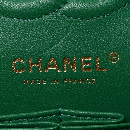 Chanel Metallic Caviar Quilted Small Double Flap Green 6 of 11