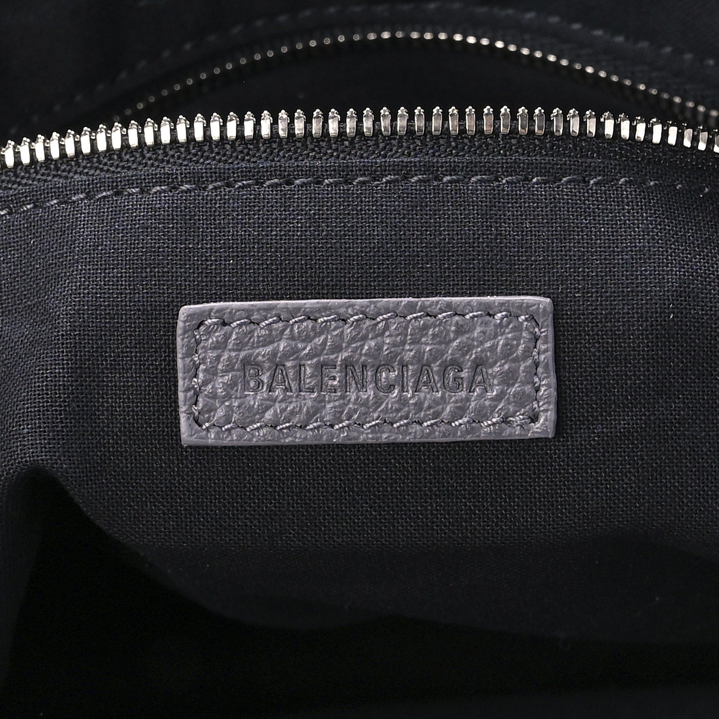 Grained Calfskin Silver Hardware Small Neo Classic Hobo Dark Grey