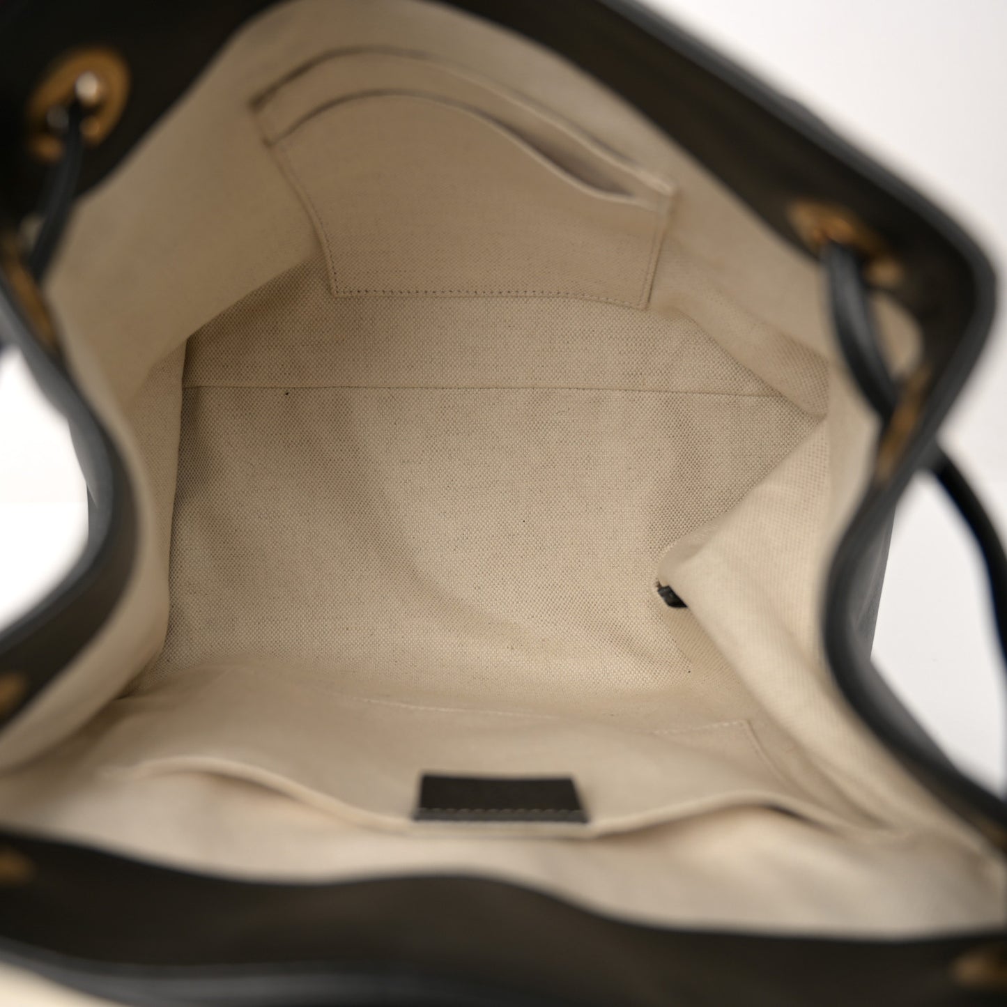 Calfskin Medium Malin Chain Backpack White Black Gold