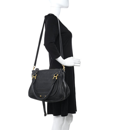 Chloe Calfskin Large Marcie Satchel Black 2 of 11