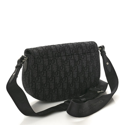 Christian Dior Oblique Jacquard Grained Calfskin Saddle Messenger Pouch Black 3 of 10