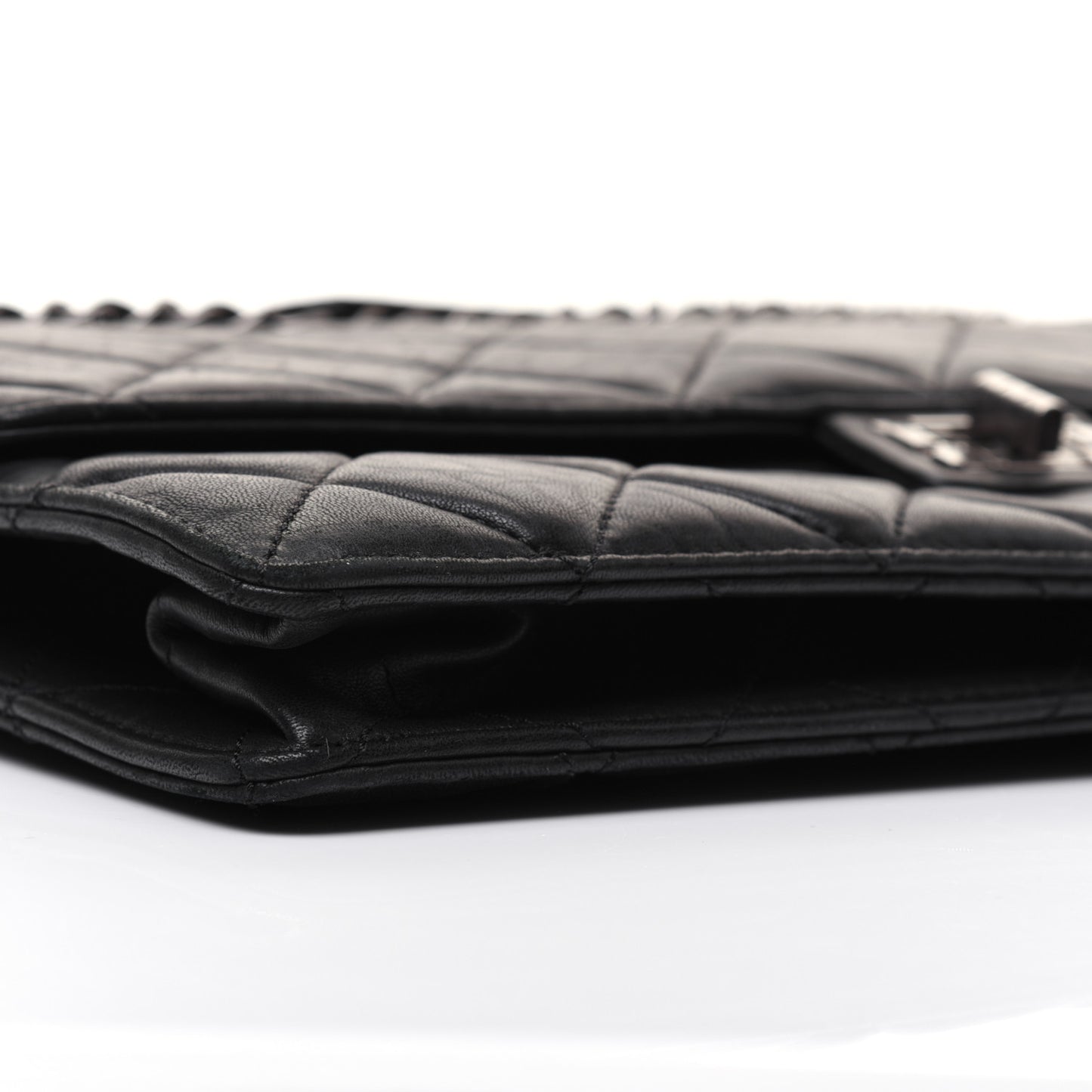 Washed Lambskin Maxi Take Away Flap Bag Black