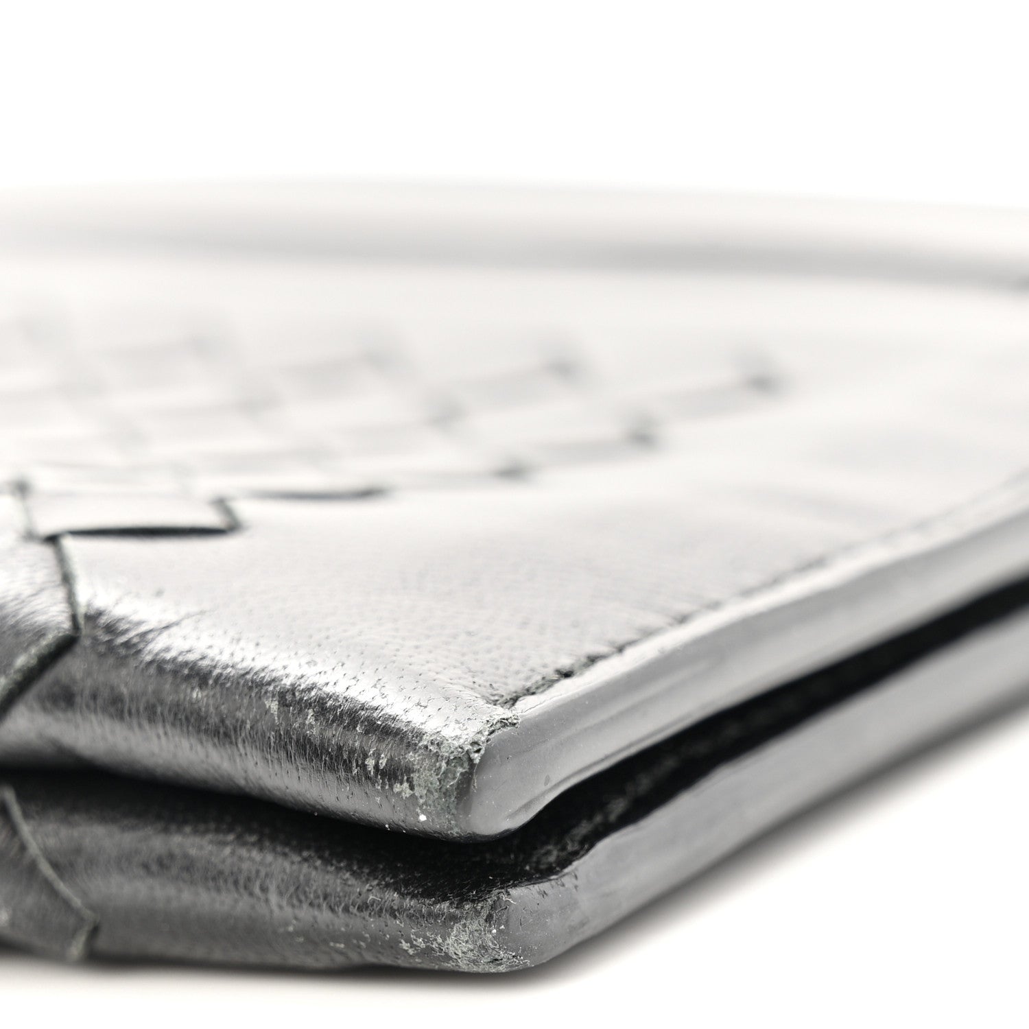 Bottega Veneta Nappa Intrecciato Wristlet Zip Wallet Black 1821486