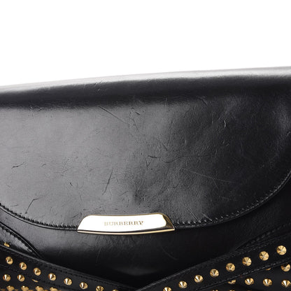 Burberry Polished Bridle Calfskin Studded Small Abbott Crossbody Bag Black 9 of 13