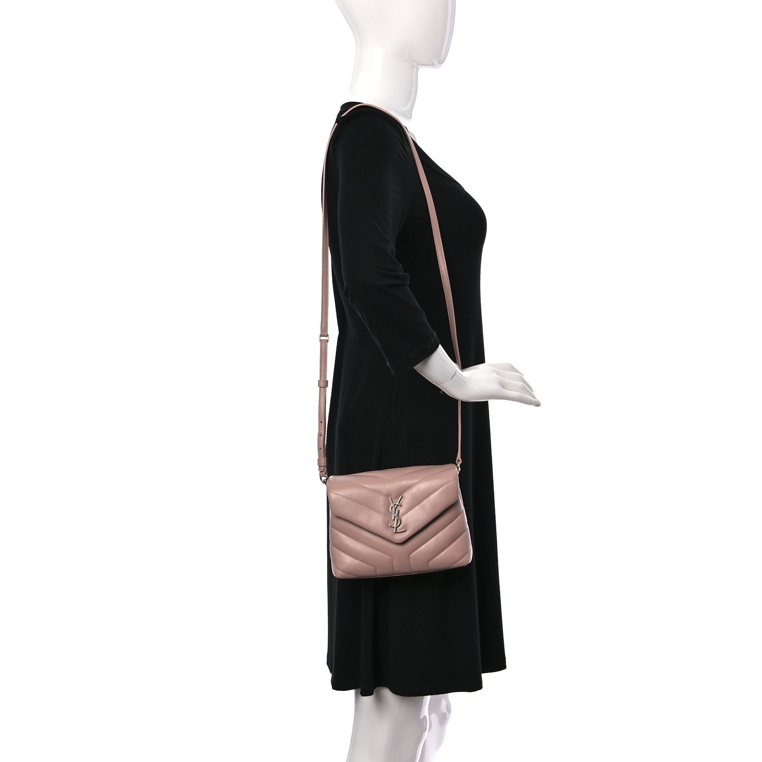 Saint Laurent Calfskin Y Quilted Monogram Toy Loulou Chain Satchel Pale Pink 2 of 14