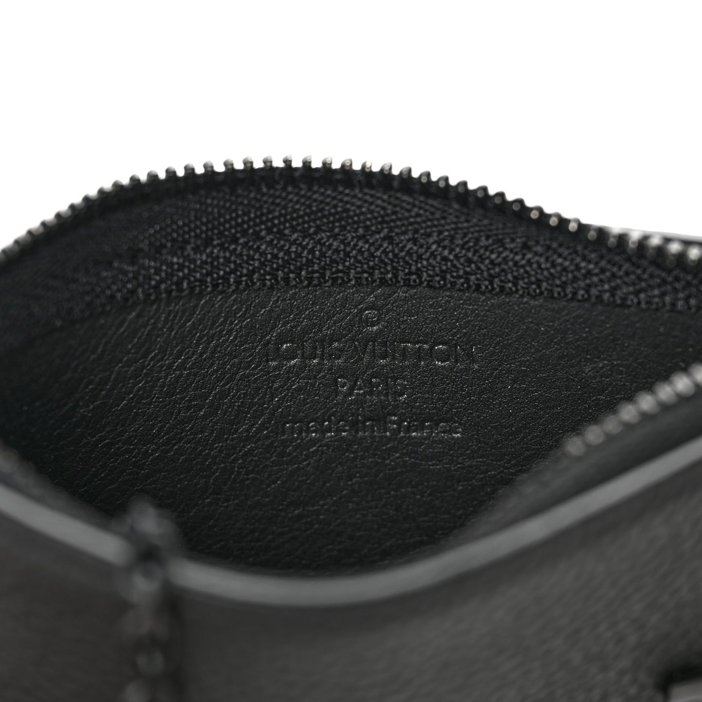 Grained Calfskin Aerogram Key Pouch Black