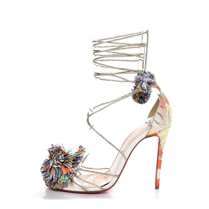 Christian Louboutin Nappa Suede Starouchi 100 Sandal 35 Multicolor 1 of 8