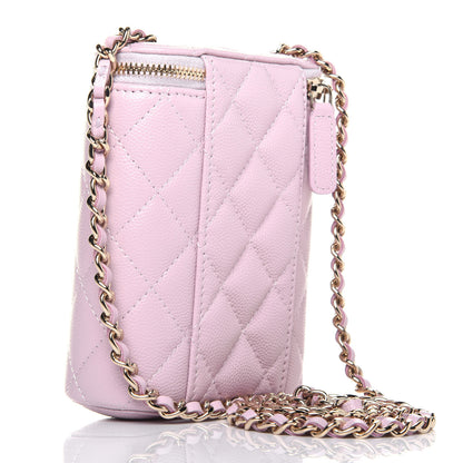 Chanel Caviar Quilted Small Vertical Coco Beauty Vanity Case With Chain Light Pink 3 of 11