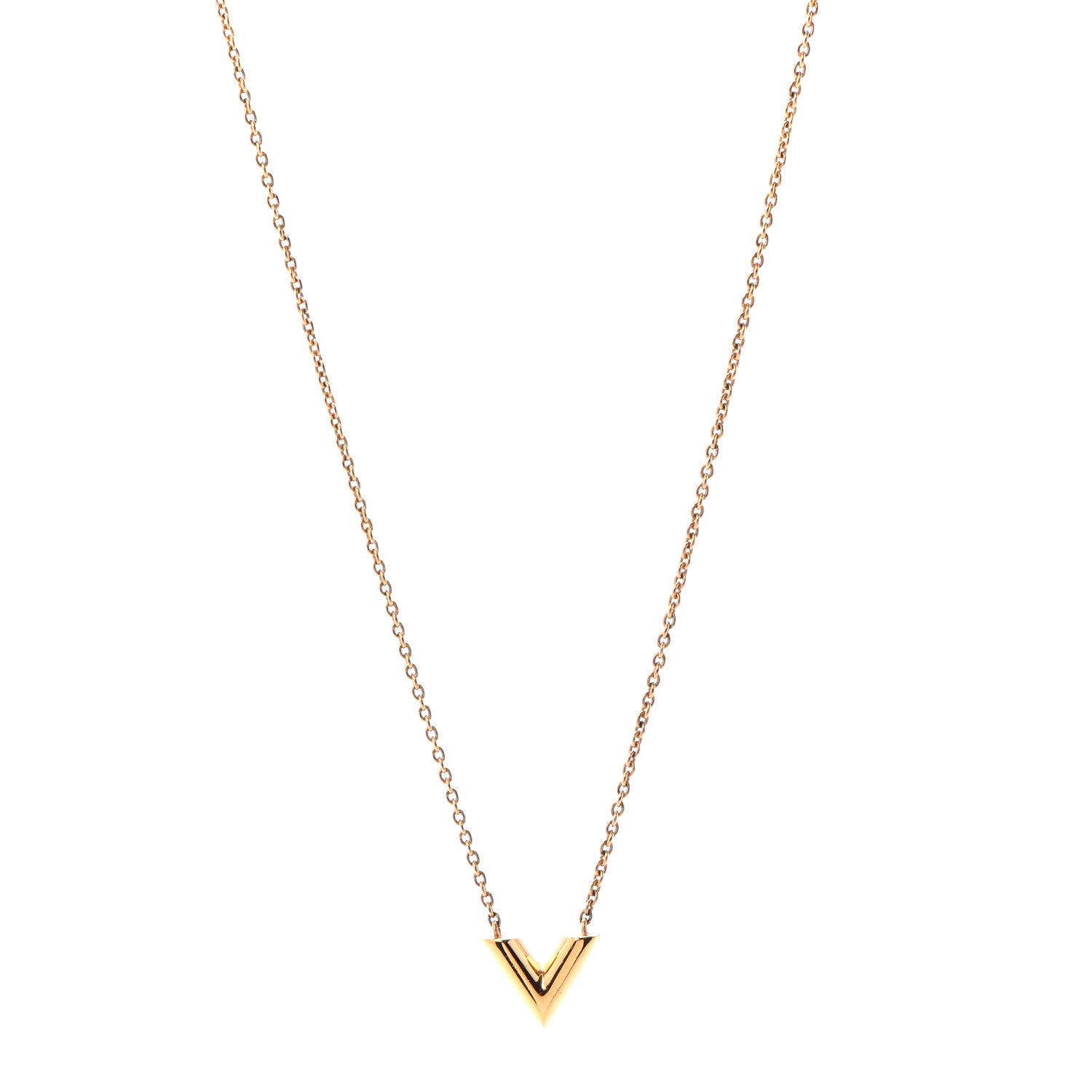 Louis Vuitton Essential V Necklace Gold 1 of 6