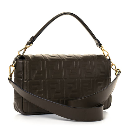 Fendi Nappa FF 1974 Embossed Large Baguette Wood 3 of 13