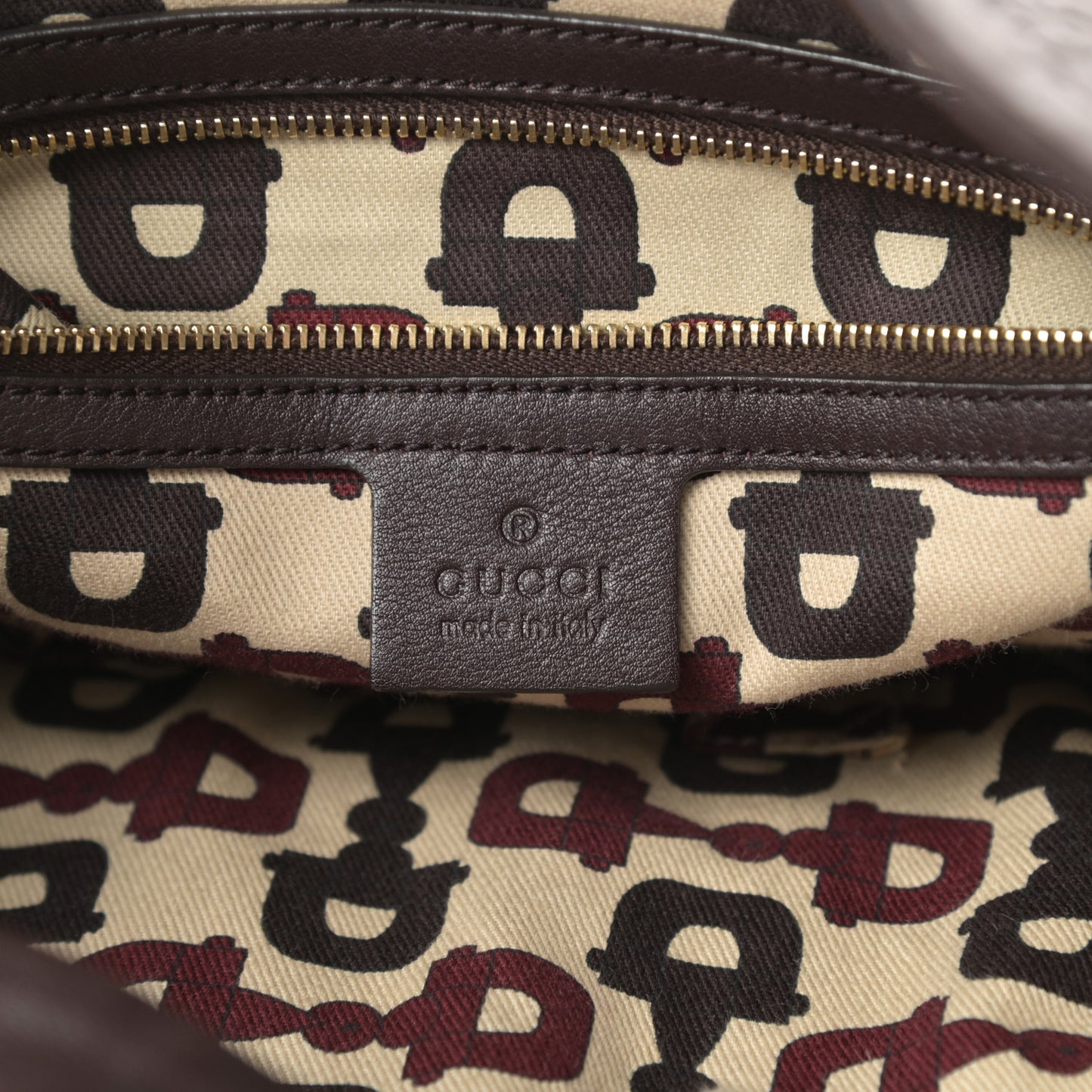 Guccissima Medium Hysteria Tote Chocolate