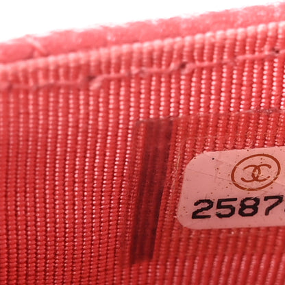 Chanel Metallic Caviar Quilted CC Zip Card Holder Pink 7 of 7