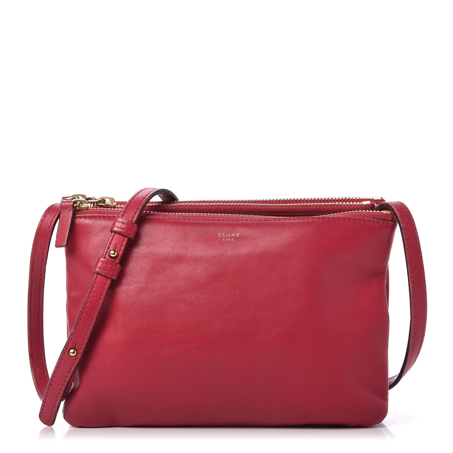 Celine Lambskin Small Trio Crossbody Bag Fuchsia 1 of 13