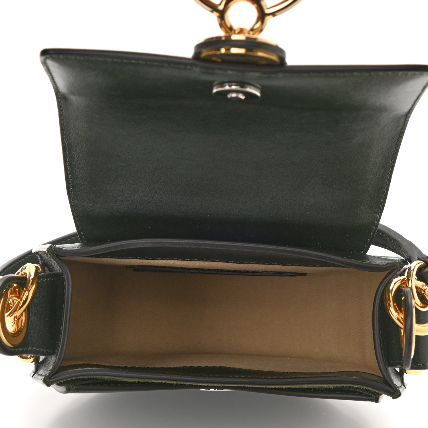 Chloe Calfskin Suede Small Tess Bag Night Forest 5 of 9