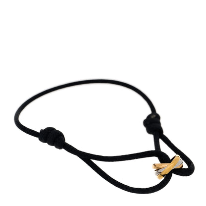 Cartier 18K Pink Yellow White Gold Trinity Adjustable Cord Bracelet Black 1 of 3