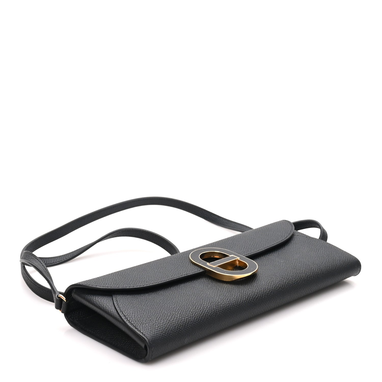 Hermes Epsom Enamel Maillon Wallet To Go Black 3 of 10