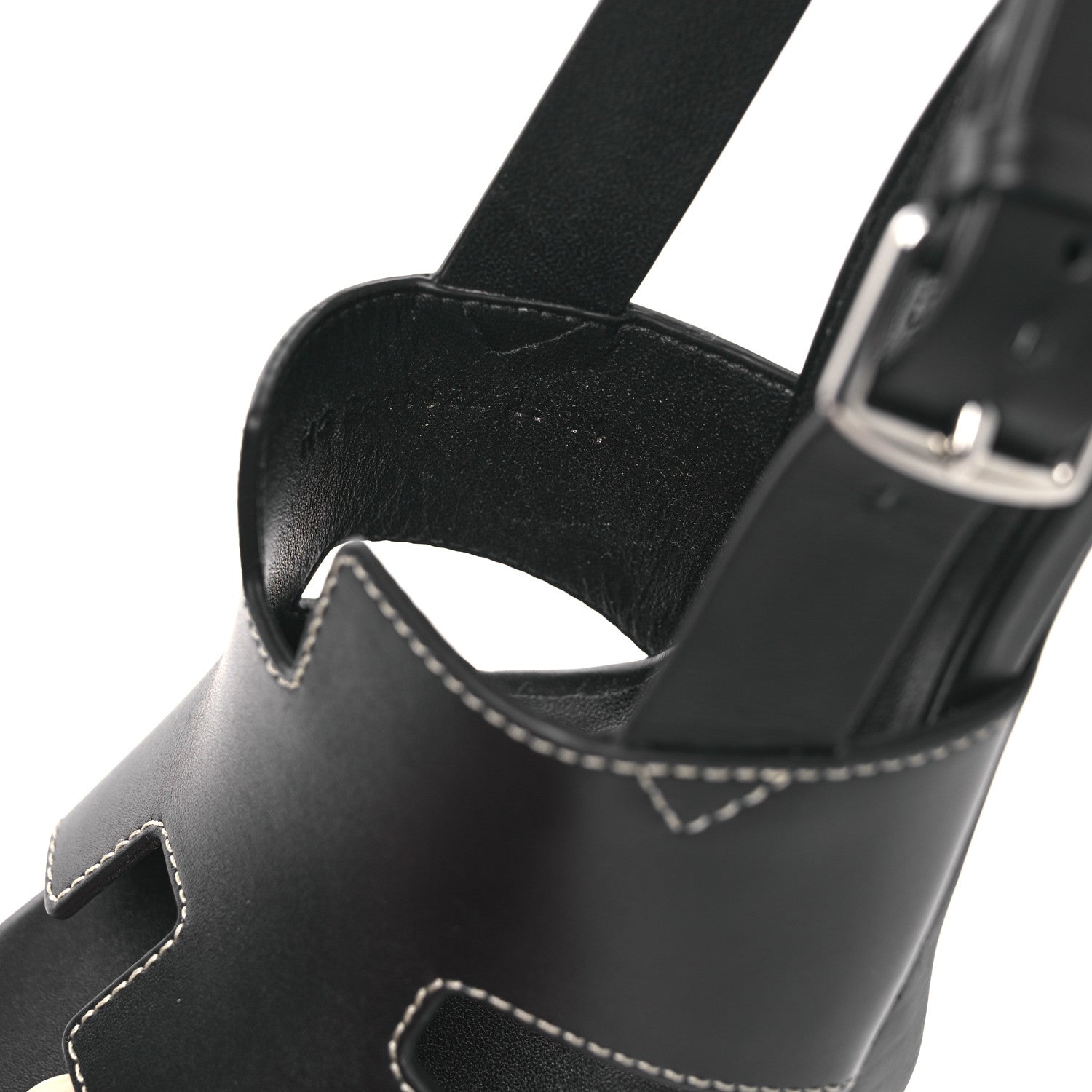 Hermes Calfskin Eris 90 Sandals 37 Black 10 of 12