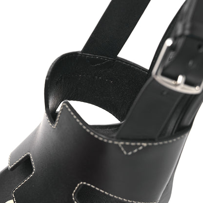 Hermes Calfskin Eris 90 Sandals 37 Black 10 of 12