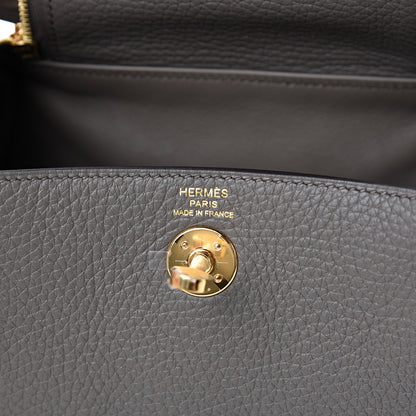 Hermes Taurillon Clemence Mini Lindy 20 Etain 5 of 10