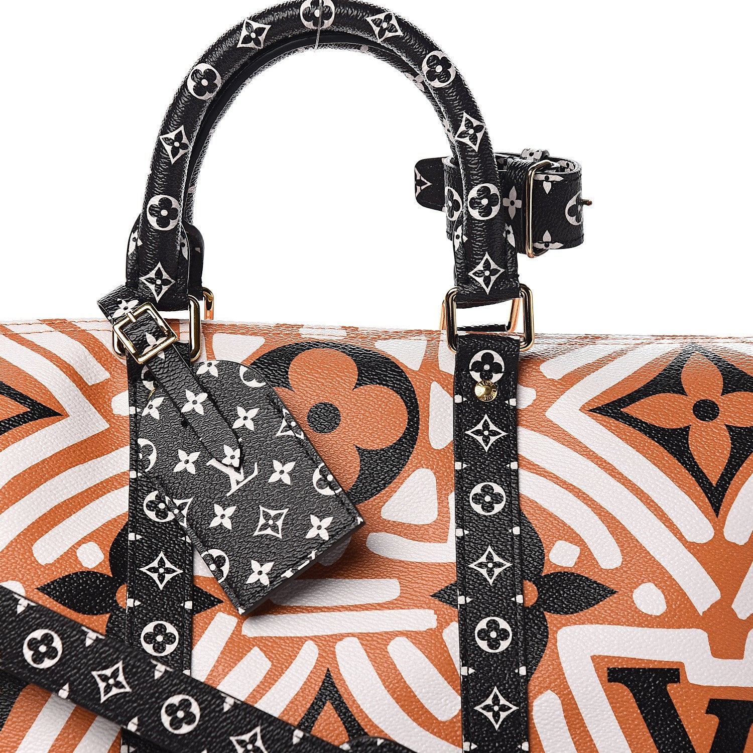 Louis Vuitton Monogram Giant Crafty Keepall Bandouliere 45 Creme Caramel Black 9 of 10