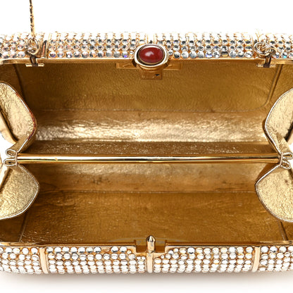 Judith Leiber Swarovski Crystal Minaudiere Clutch Gold Silver 4 of 4