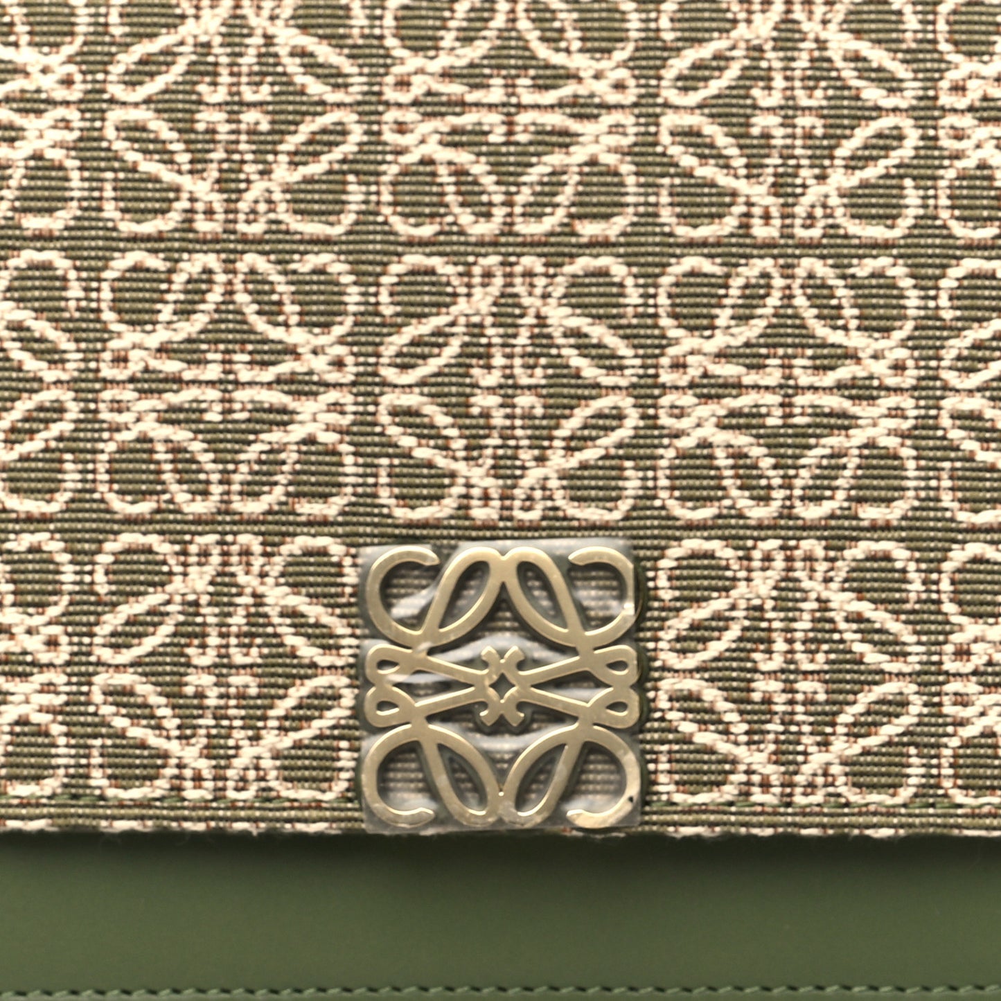 Jacquard Anagram Calfskin Goya Bag Green Avocado