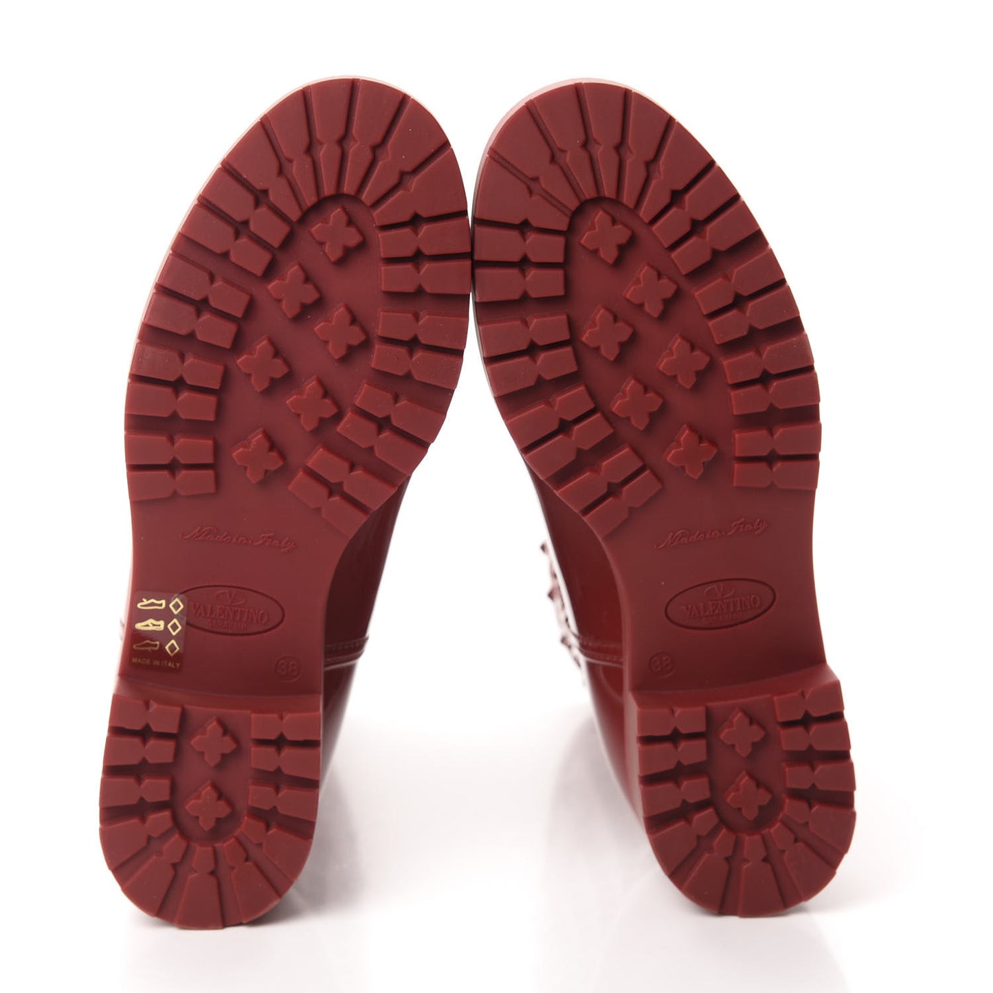 Rubber Rockstud Short Rainboots 38 Red