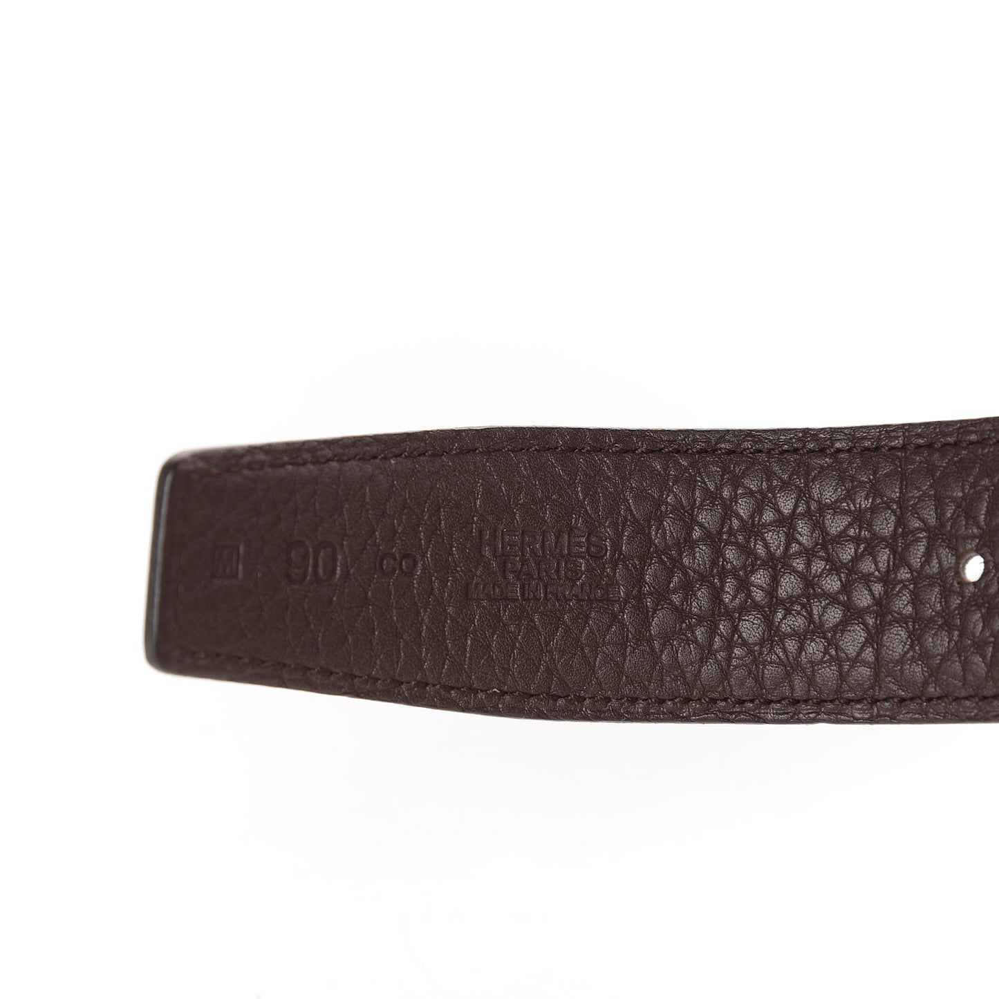 Box Togo Strie 32mm H Belt 90 Black Chocolate