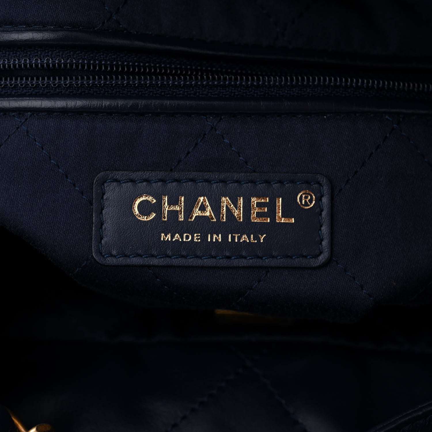 Chanel Shiny Calfskin Quilted Chanel 22 Navy Blue 6 of 12