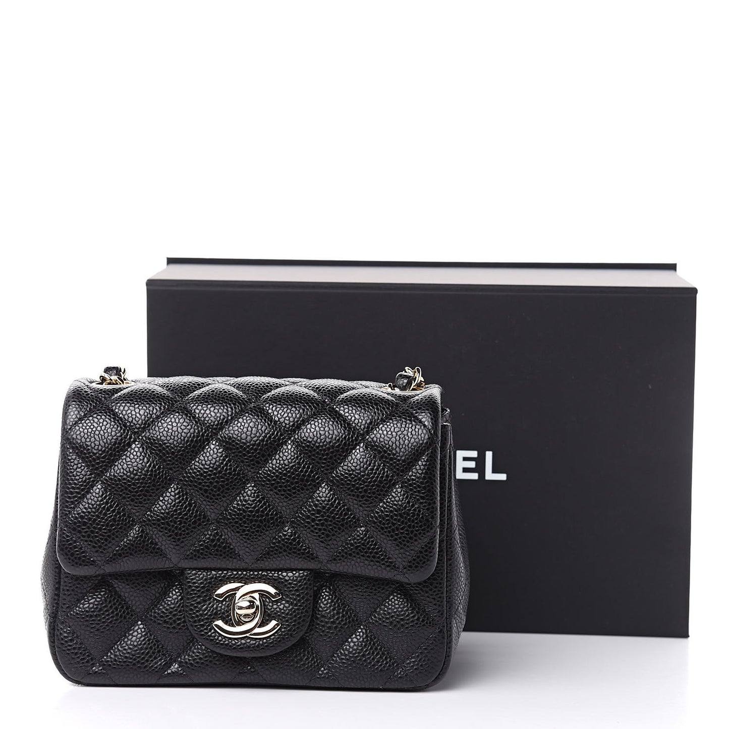 Caviar Quilted Mini Square Flap Black