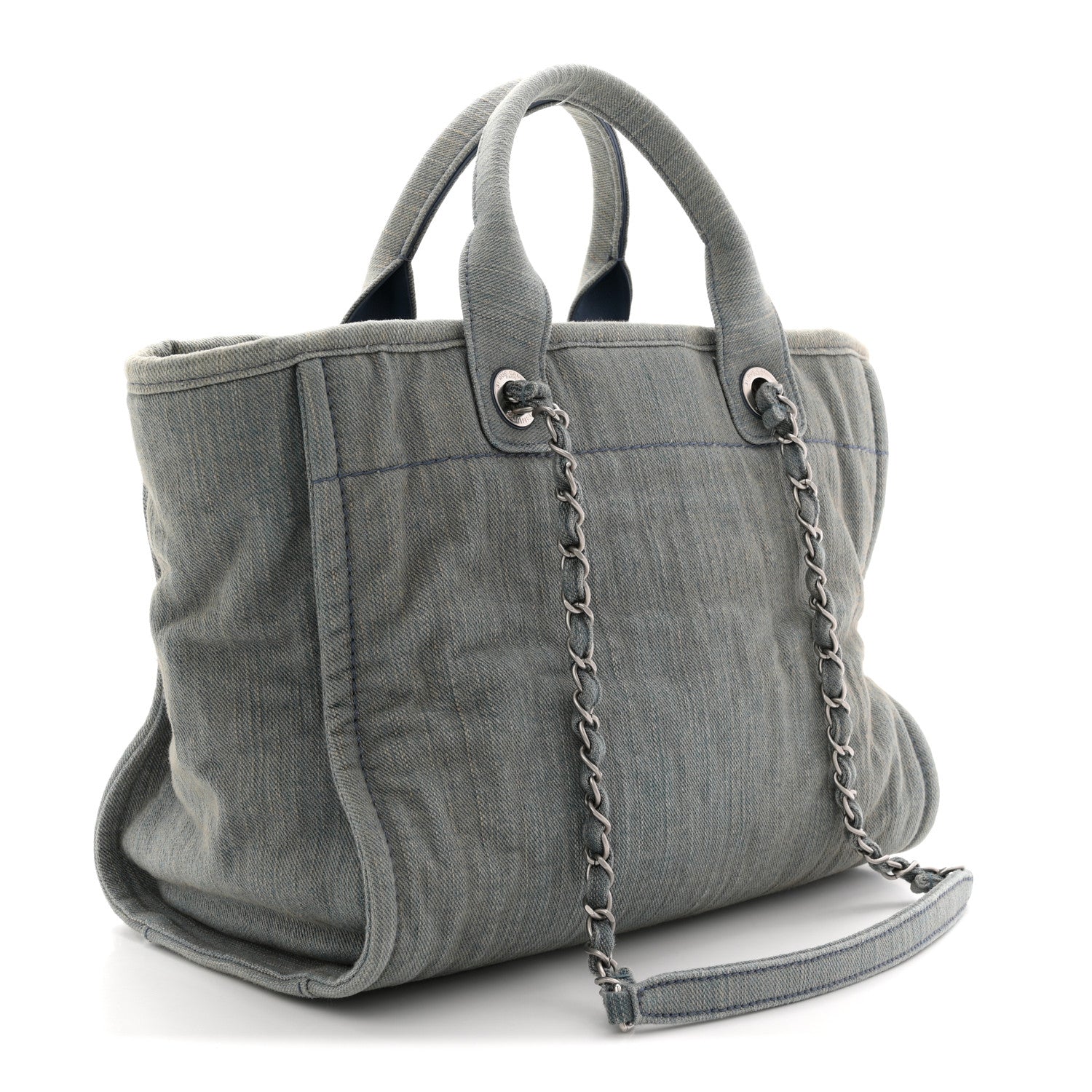 Chanel Denim Small Deauville Tote Light Blue 4 of 11