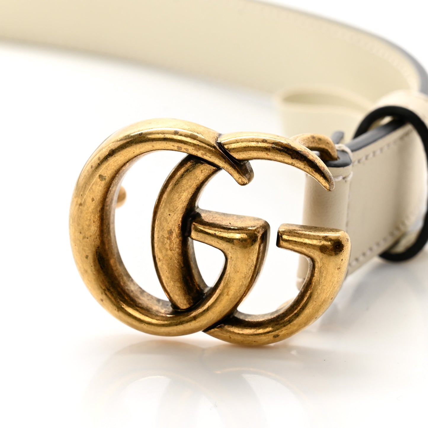 Calfskin Double G 20mm Belt 100 40 Mystic White