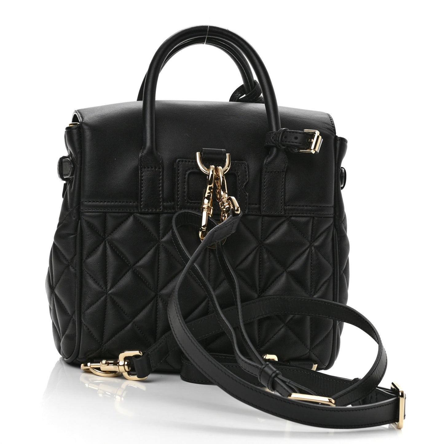Nappa Quilted Mini Cara Delevingne Convertible Bag Black