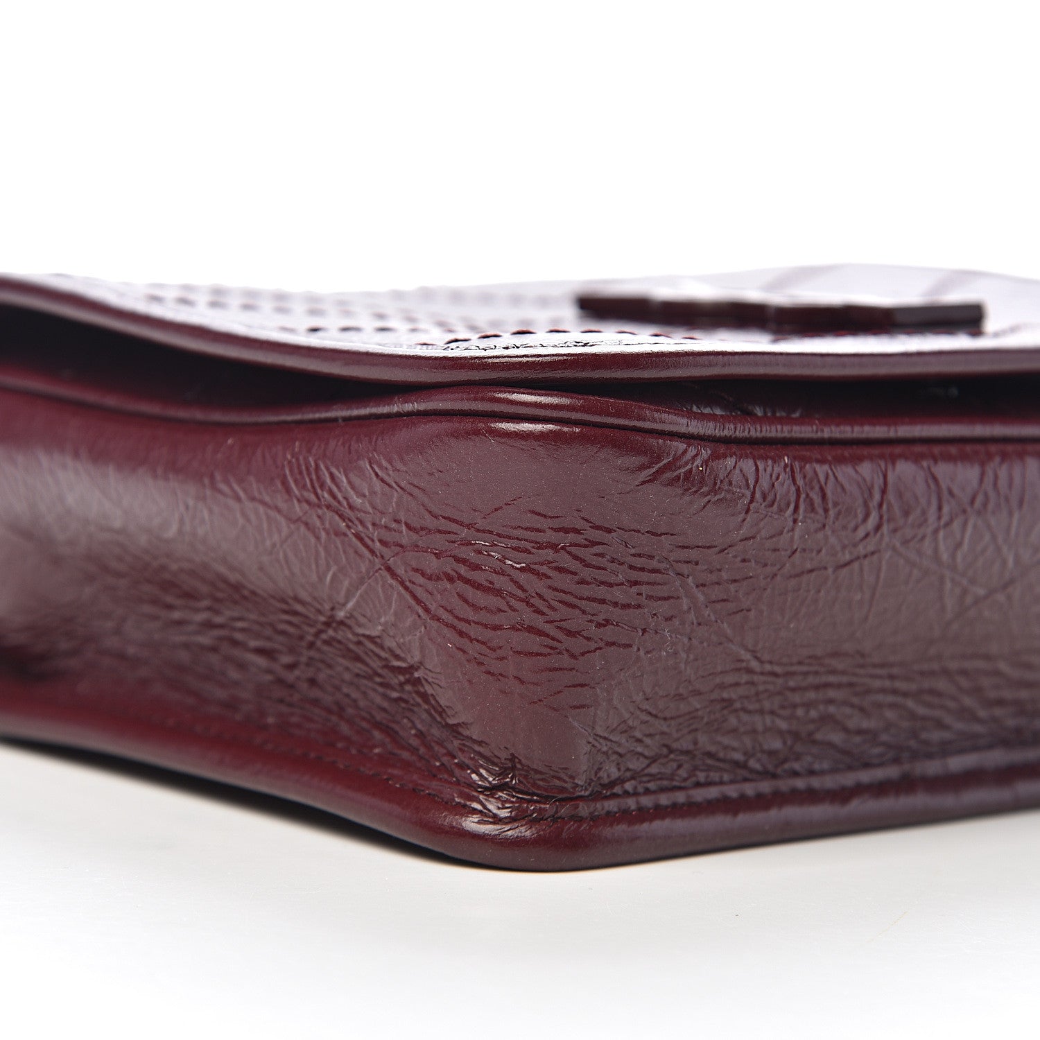 Saint Laurent Crinkled Calfskin Matelasse Monogram Niki Chain Wallet Dark Legion Red 7 of 9