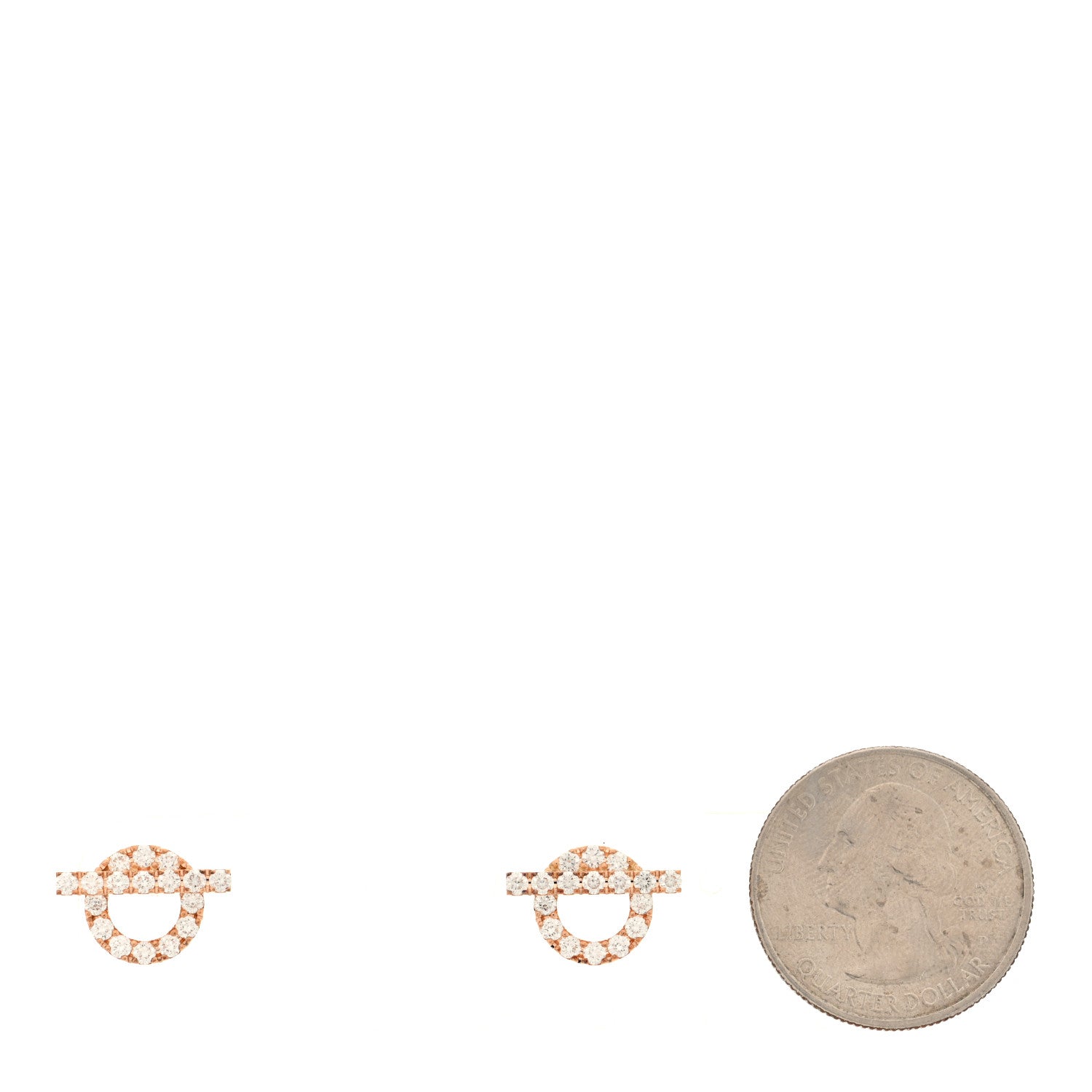 Hermes 18K Rose Gold Diamond Finesse Earrings 2 of 5