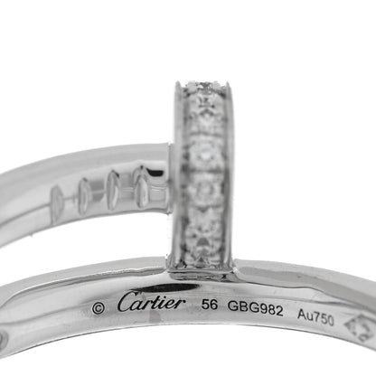 Cartier 18K White Gold Diamond Juste Un Clou Ring 56 7.5 4 of 5