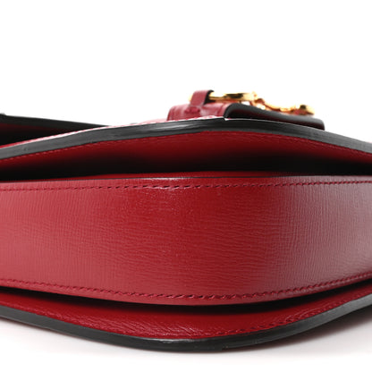 Gucci GG Supreme Monogram Azalea Calfskin Horsebit 1955 Shoulder Bag Beige Ebony New Cherry Red 9 of 10