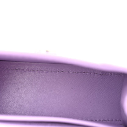 Balenciaga Shiny Calfskin Crocodile Embossed Hourglass Top Handle Bag Mini with Chain  Lilac 5 of 10