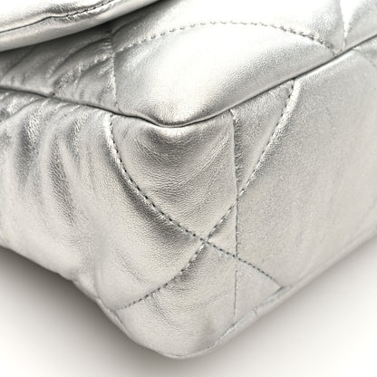 Chanel Metallic Lambskin Quilted Medium Chanel 19 Flap Silver 8 of 9