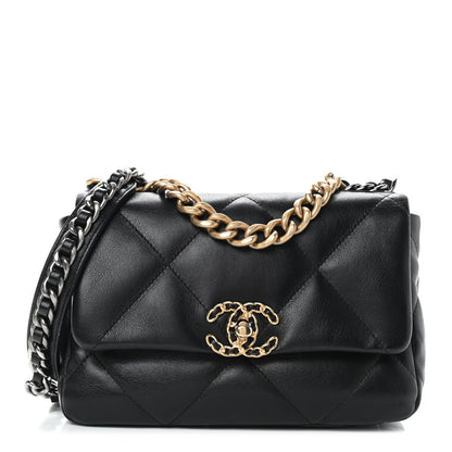 Chanel Lambskin Quilted Medium Chanel 19 Flap Black 1 of 9
