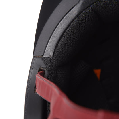 Hermes Polycarbonate Zermatt Calfskin Eole Equestrian Riding Helmet 55 Black Rouge H 11 of 11