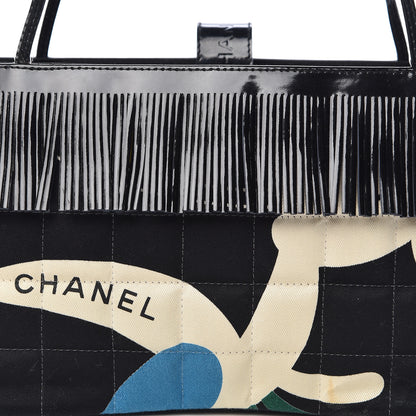 Chanel Canvas Patent Fringe Tote Black 11 of 11