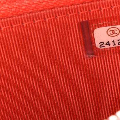 Chanel Caviar Chevron Quilted Small Zip Around Wallet Red 10 of 14