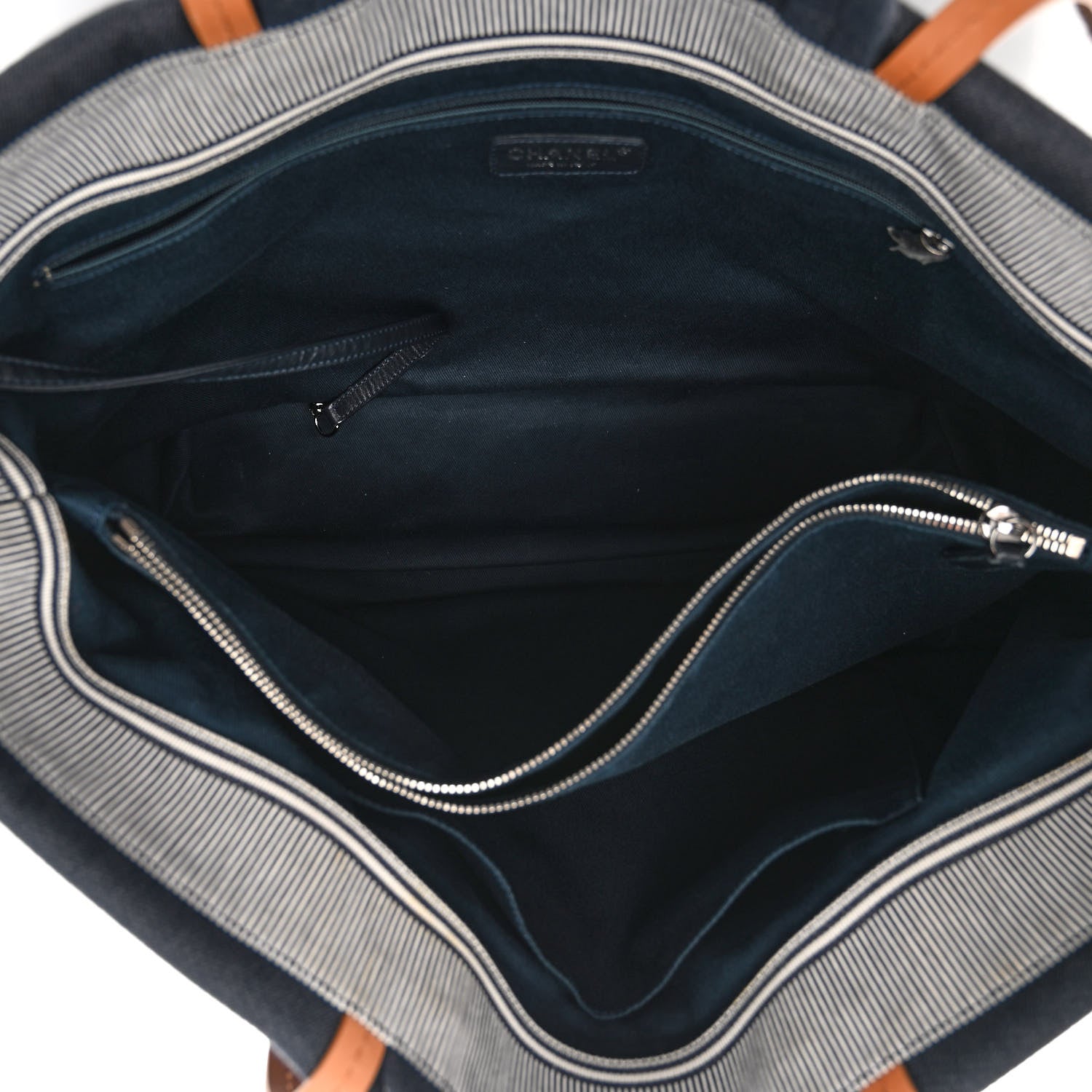 Chanel Denim Large Shopping Tote Blue 5 of 11