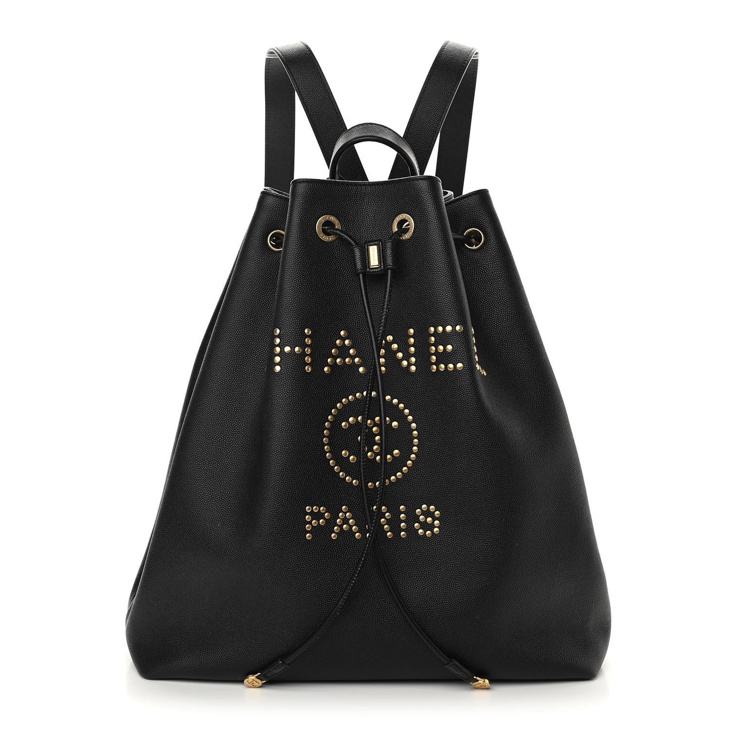 Caviar Deauville Drawstring Backpack Black